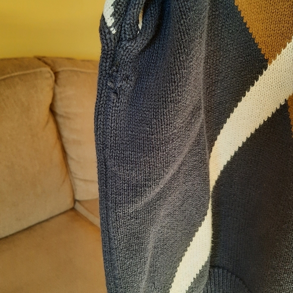 🆕️ Men's 90s Vintage Retro Structure Colorblock Sweater - Picture 5 of 7